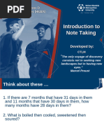 Introduction To Note Taking