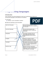 A3 Worksheet - Programming Languages