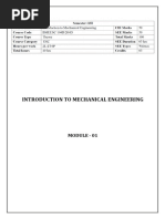 Module-1 (Role of Mechanical Engineering in Industrie, Energy)