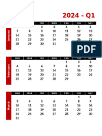 2024 q1 Quarterly Calendar Black Red Sunday Start en