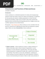 Characteristics and Functions of Data Warehouse - GeeksforGeeks