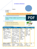 D4 A2 SESION MAT. Usamos La Proporcionalidad Matemática en La Vida Diaria.