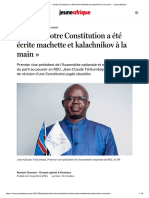 RDC - Notre Constitution A Été Écrite Machette Et Kalachnikov À La Main - Jeune Afrique