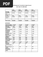 Bsbfin601 Budget Forecast