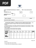 Nov Exam Gr9 Paper 1