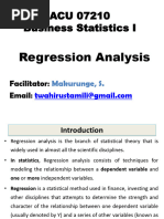 Lecture 6 - Regression Analysis