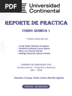 Reporte de La Practica 01 - QUIMICA