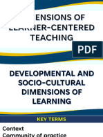 Socio Cultural Dimensions of Learner Centered Teaching