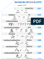 Ordre Trace Traits 103 Kanji JLPT4