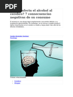 Cómo Afecta El Alcohol Al Cerebro Texto