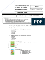 CT Soal Sas 1 Bahasa Inggris Kelas 4