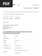 ET Consultant-Environmental and Social Development Specialist