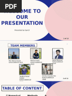 Team Presentation For Numerical Methods