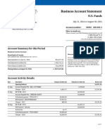 Business Account Statement: U.S. Funds