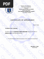 Certificate of Appearance