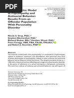 The Triarchic Model of Psychopathy and Antisocial Behavior - Results From An Offender Population With Personality Disorder