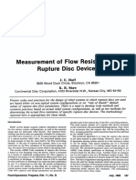 Measurement of Flow Resistance of Rupture Disk Devices, Huff, Shaw 1992