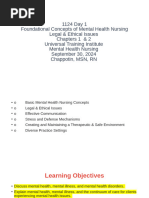 1124 Day 1 Mental Health Nursing Chapter 1 Foundational Concepts