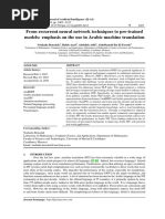 From Recurrent Neural Network Techniques To Pre-Trained Models: Emphasis On The Use in Arabic Machine Translation