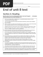 LS English 9 Unit 8 Test