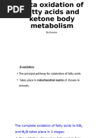 Beta Oxidation of Fatty Acids and Ketone Body