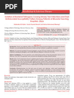 Isolation of Bacterial Pathogens Causing Urinary Tract Infections and Their Antimicrobial Susceptibility Pattern Among Patients at