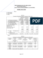 Solution CMA September 2022 Exam.