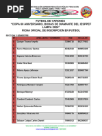 Ficha de Inscripcion de Jugadores Torneo