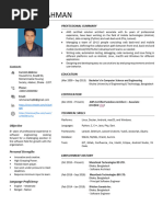 Curriculum Vitae of Ashiqur Rahman