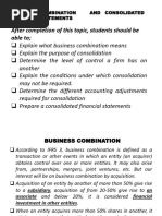 Business Combination and Consolidated Financial Statements