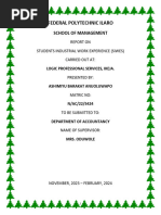 Siwes Report Submitted To The Department