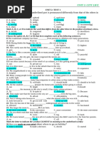 Unit 2 (Practice Test) - Key