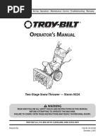 Perator S Anual: Two-Stage Snow Thrower - Storm 5024