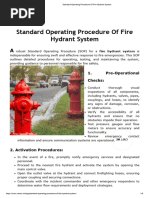 Standard Operating Procedure of Fire Hydrant System