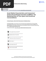 Social Media Characteristics and Consumers Online Brand-Related Activities COBRAs The Mediating Role of Time Spent and Emotional Connectedness