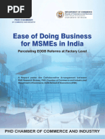 Ease of Doing Business For MSMEs in India - Percolating EODB Reforms at Factory Level 17.5