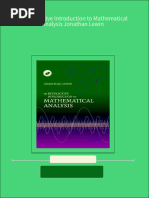 An Interactive Introduction To Mathematical Analysis Jonathan Lewin