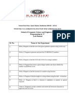 Programming in 'C' Lab Manual