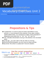 Unit 2 Vocabulary Exercises