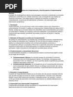 Emoções À Luz Da Análise Do Comportamento - Uma Perspectiva Comportamental