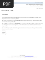 Savvy Techmatic - Offer Letter