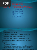 Hydraulics - Unit - 2 Hydrostatic Pressure 13.08.2015