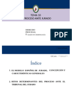 Tema 10 El Proceso Ante Jurado: Derecho Procesal II