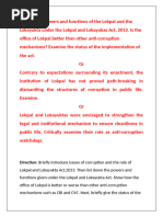 Lokpal & Lokayukta - Assessment