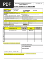 Formato de Solicitud de Ingreso A Planta - Midisac