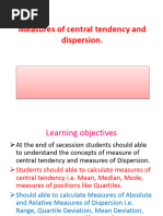 Measures of Cental Tendency & Dispersions