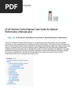 LG Air Conditioner Remote Control Manual