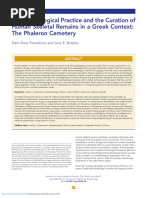 Bioarchelogical Practice and The Curation of The Human Skeletal Remain in A Greek Context The Phaleron Cemetery