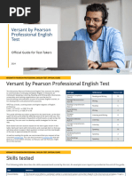 Versant by Pearson Professional English Test Official Test Guide