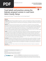 Food Beliefs and Practices Among The Kalenjin Pregnant Women in Rural Uasin Gishu County, Kenya